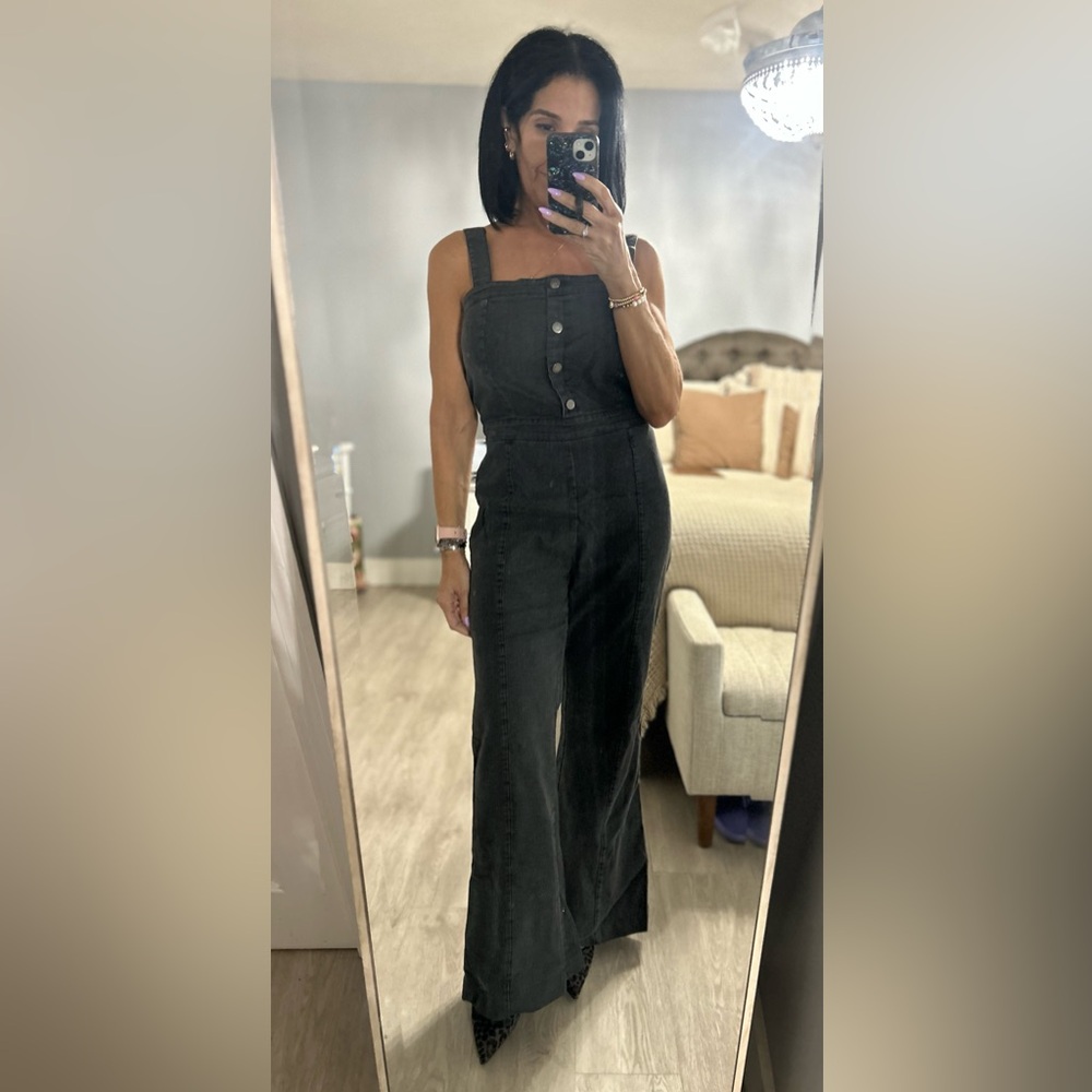 Jealous Tomato Charcoal Denim Overalls